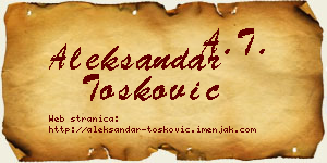 Aleksandar Tošković vizit kartica